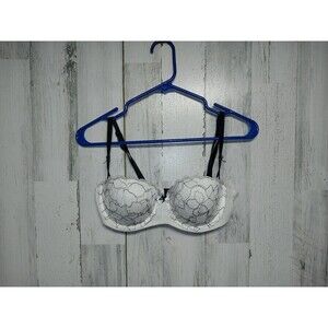 Victoria's Secret Bra Very Sexy Woman 34C Balconet Underwire Lace White Black